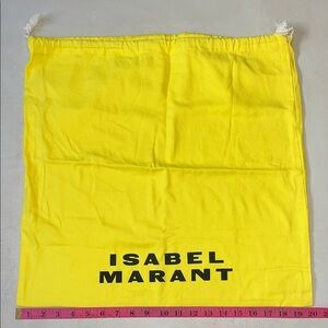 Isabel Marant 19x20 Bright Yellow Black Dustbag Travel Shoe Purse Laundry Drawst